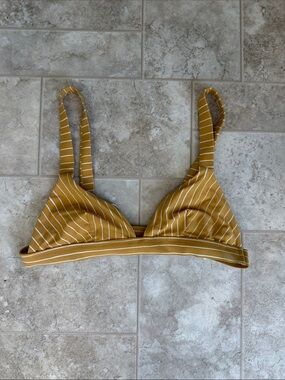 Vitamin A Mustard Yellow Striped Bikini Top